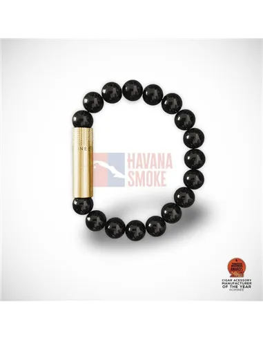 PUNCH BRACELET - Brass Onyx 10mm
