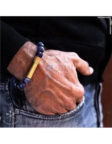 PUNCH BRACELET - Brass Sodalite
