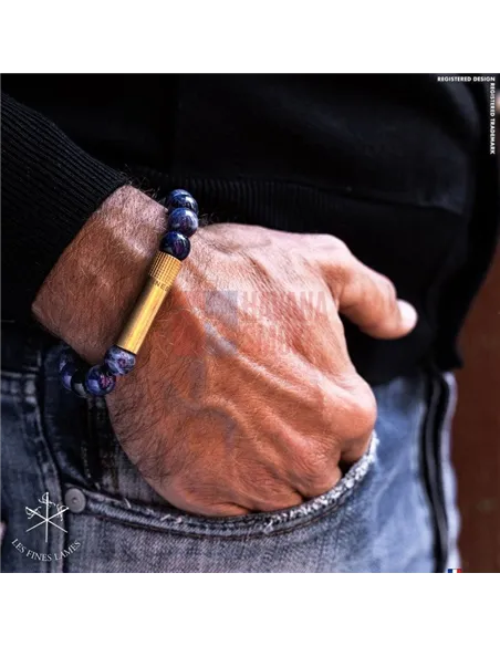 PUNCH BRACELET - Brass Sodalite