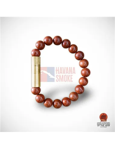 PUNCH BRACELET - Brass Red Jasper