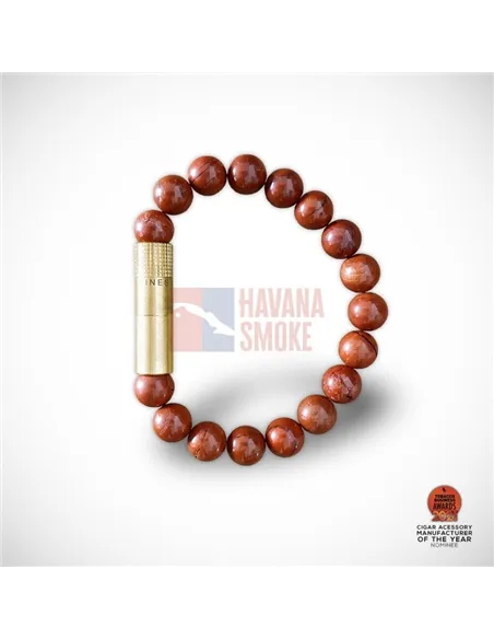 PUNCH BRACELET - Brass Red Jasper