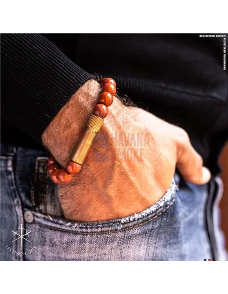 PUNCH BRACELET - Brass Red Jasper