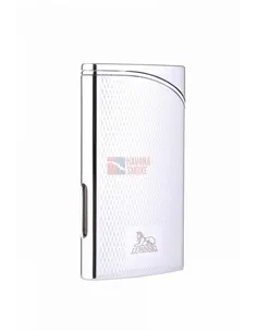 Зажигалка Lubinski "Гаэта", плоская, турбо, серебристая в рубчик