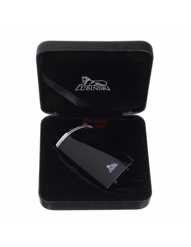 Зажигалка Lubinski "Гаэта", плоская, турбо, черный глянец
