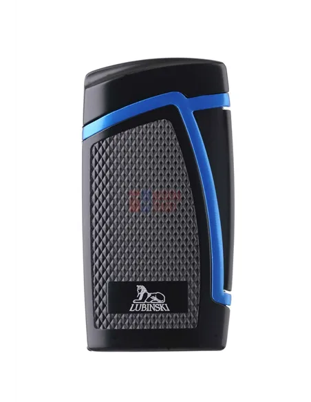Зажигалка Lubinski "Дрэгон" турбо, двойное пламя, черно-синяя