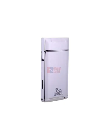 Зажигалка Lubinski "Турин" турбо с пробойником, серебристая в рубчик