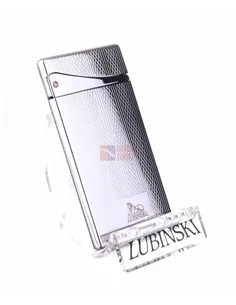 Зажигалка Lubinski "Флоренция", плоская, турбо, серебристая в рубчик