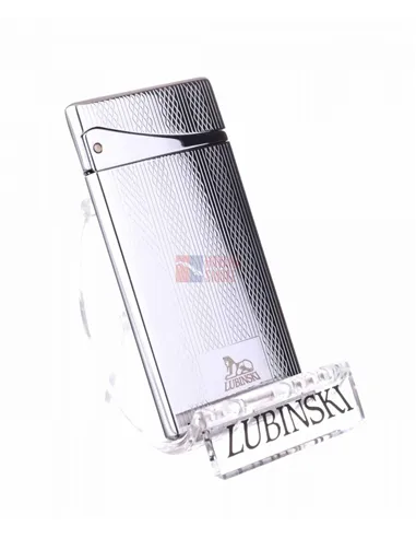 Зажигалка Lubinski "Флоренция", плоская, турбо, серебристая в рубчик