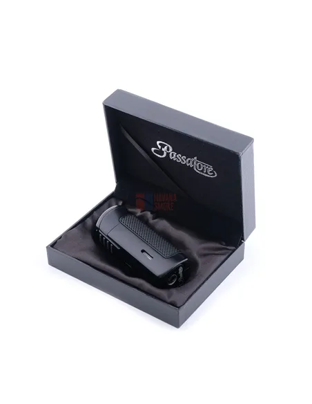 Зажигалка сигарная Passatore с пробойником, черная