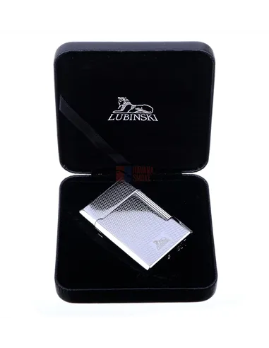 Зажигалка трубочная Lubinski Сполето, кремневая, серебристая в рубчик