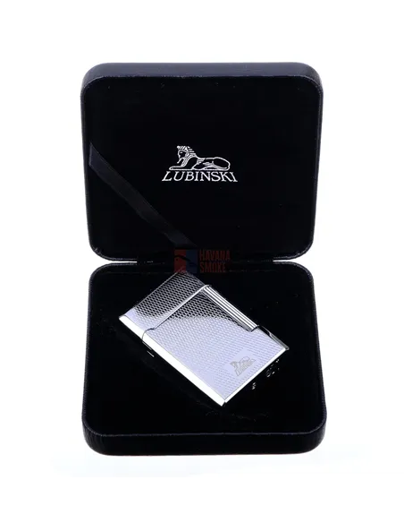 Зажигалка трубочная Lubinski Сполето, кремневая, серебристая в рубчик