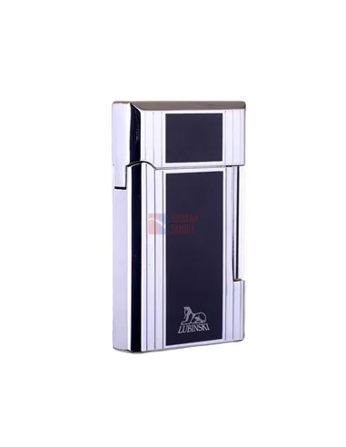 Зажигалка трубочная Lubinski Сполето, кремневая, серебристая с черной полосой