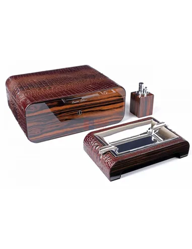 Набор сигарных аксессуаров Gentili SET-SV75-Croco-Dark