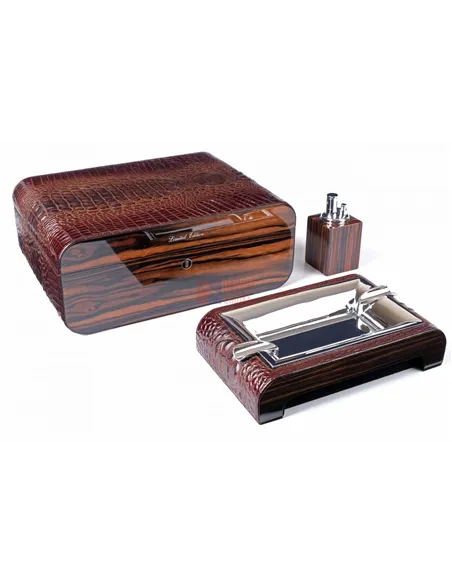 Набор сигарных аксессуаров Gentili SET-SV75-Croco-Dark