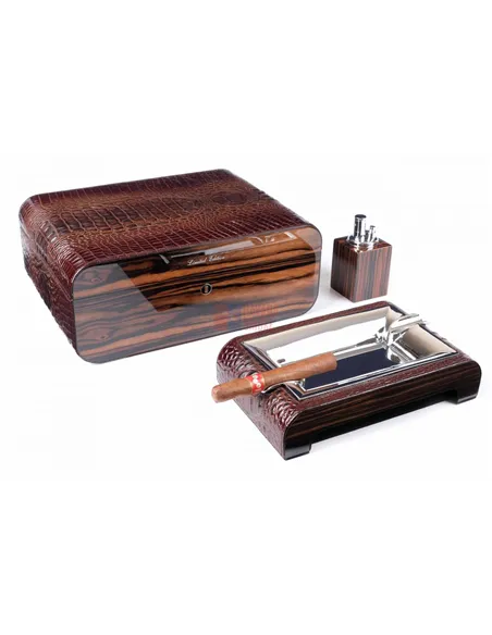 Набор сигарных аксессуаров Gentili SET-SV75-Croco-Dark