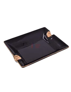 Пепельница Tom River на 2 сигары, керамика, Черная