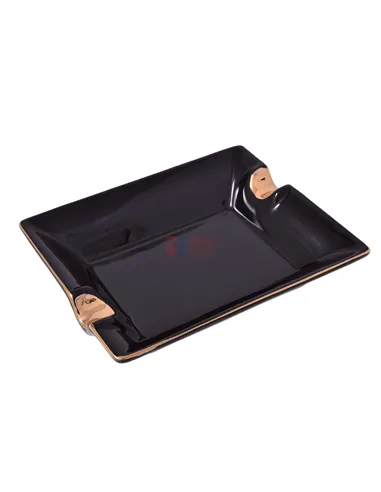 Пепельница Tom River на 2 сигары, керамика, Черная