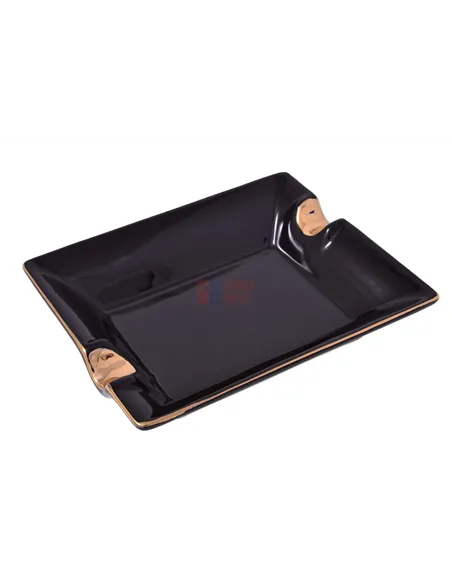 Пепельница Tom River на 2 сигары, керамика, Черная