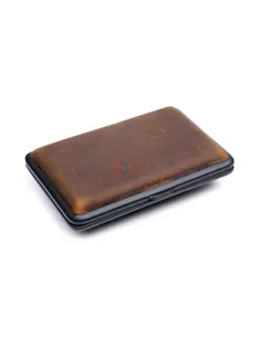 Портсигар Passatore на 14 сигарет, натуральная буйволиная кожа, Темно-коричневый