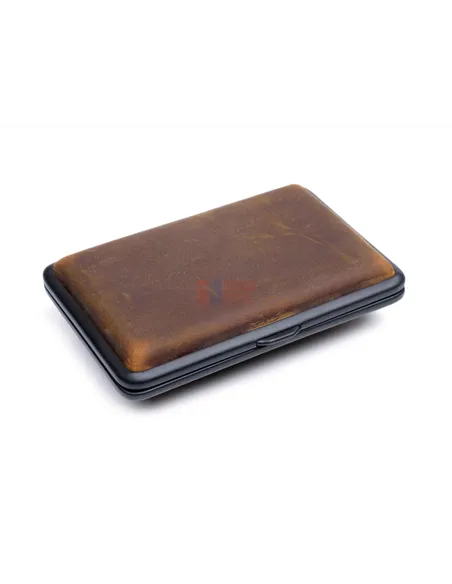 Портсигар Passatore на 14 сигарет, натуральная буйволиная кожа, Темно-коричневый