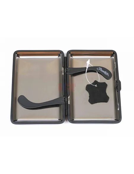 Портсигар Passatore на 14 сигарет, натуральная кожа, Черный