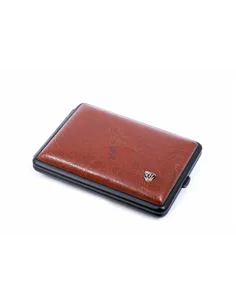 Портсигар Stoll на 14 сигарет, экокожа, Коричневый