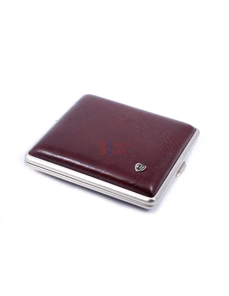 Портсигар Stoll на 18 сигарет, натуральная кожа, Бургунди