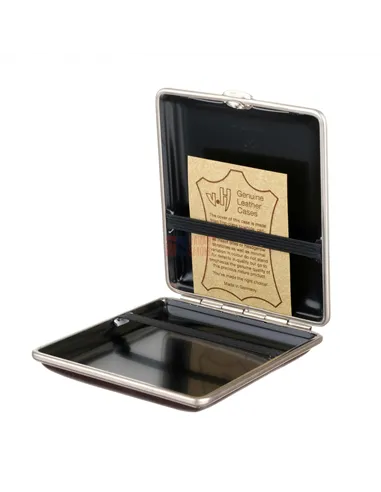 Портсигар Stoll на 18 сигарет, натуральная кожа, Бургунди