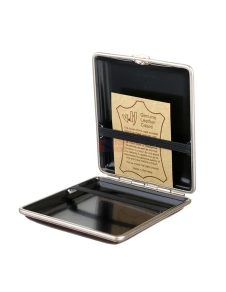 Портсигар Stoll на 18 сигарет, натуральная кожа, Бургунди