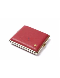 Портсигар Stoll на 18 сигарет, натуральная кожа, Красный олень C09-4