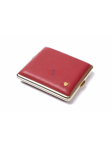 Портсигар Stoll на 18 сигарет, натуральная кожа, Красный олень C09-4