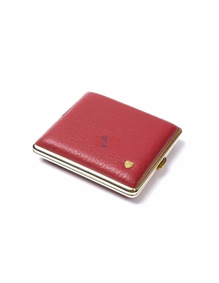 Портсигар Stoll на 18 сигарет, натуральная кожа, Красный олень C09-4