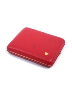 Портсигар Stoll на 18 сигарет, натуральная кожа, Красный олень