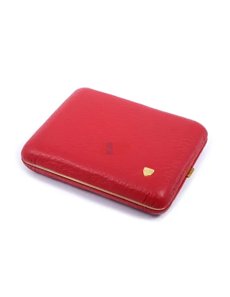 Портсигар Stoll на 18 сигарет, натуральная кожа, Красный олень