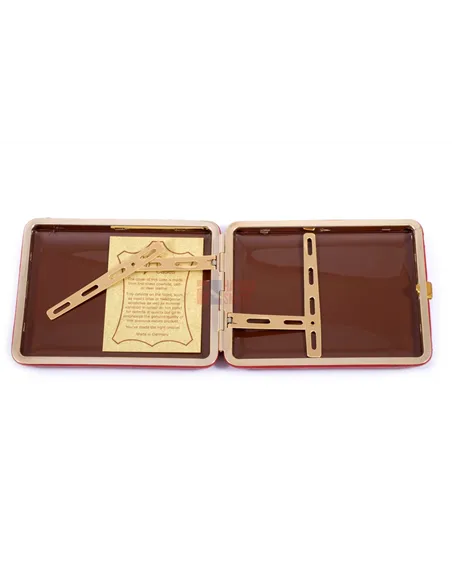 Портсигар Stoll на 18 сигарет, натуральная кожа, Красный олень