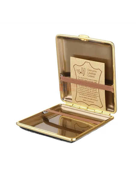 Портсигар Stoll на 18 сигарет, натуральная кожа, Синий крокодил