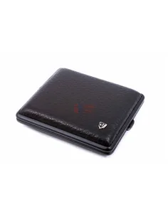 Портсигар Stoll на 18 сигарет, натуральная кожа, Черный олень