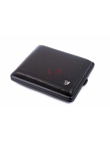 Портсигар Stoll на 18 сигарет, натуральная кожа, Черный олень