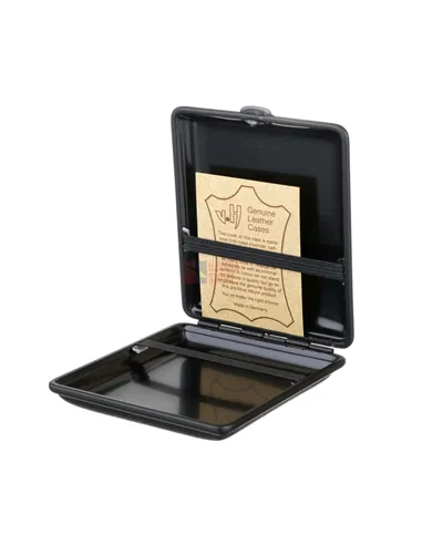 Портсигар Stoll на 18 сигарет, натуральная кожа, Черный олень