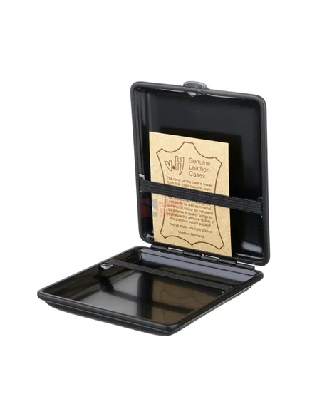 Портсигар Stoll на 18 сигарет, натуральная кожа, Черный олень