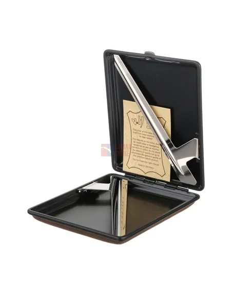 Портсигар Stoll на 26 сигарет, натуральная буйволиная кожа