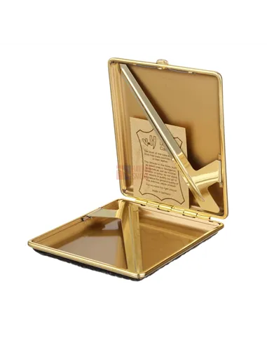 Портсигар Stoll на 26 сигарет, натуральная кожа, Коричневый крокодил