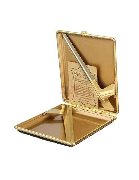 Портсигар Stoll на 26 сигарет, натуральная кожа, Коричневый крокодил