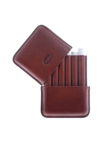Сигаретница Jemar на 6 штук, натуральная кожа, коричневая (Испания)