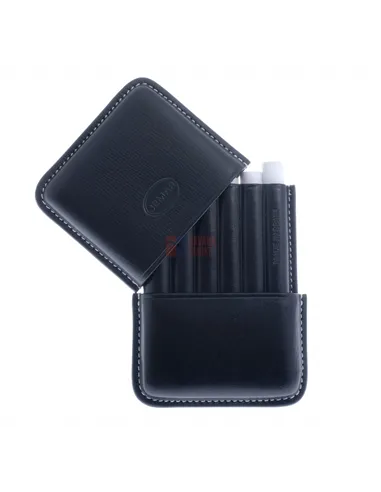 Сигаретница Jemar на 6 штук, натуральная кожа, черная (Испания)