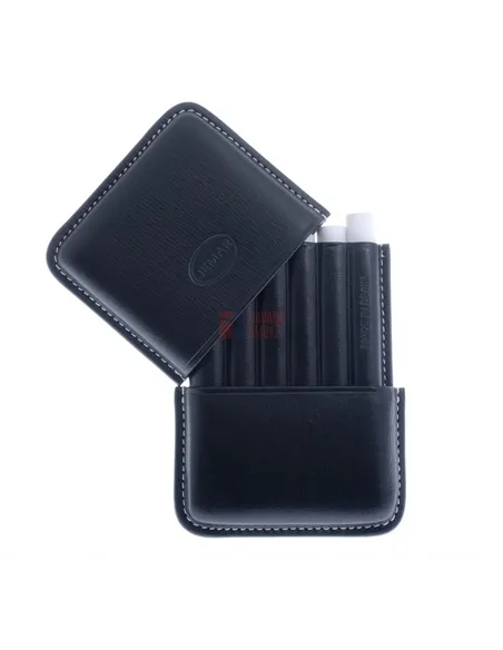 Сигаретница Jemar на 6 штук, натуральная кожа, черная (Испания)