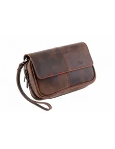 Сумка P&A для 3 трубок и табака, натуральная буйволиная кожа, подарочная упаковка