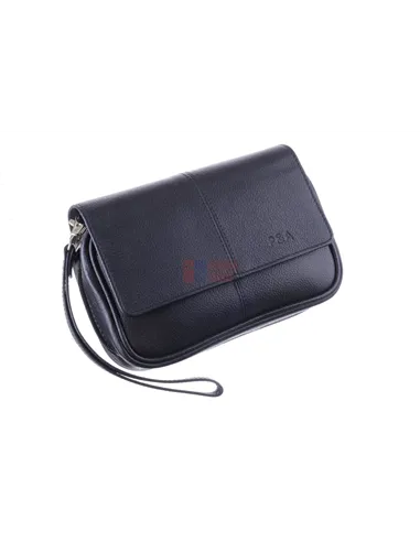 Сумка P&A для 3 трубок и табака, натуральная кожа, подарочная упаковка, черная