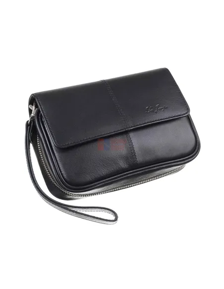 Сумка Ser Jacopo для 3 трубок и табака, натуральная кожа Наппа, подарочная упаковка