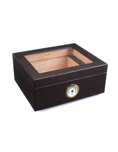 Хьюмидор Tom River на 40 сигар со стеклом, Эбеновое дерево